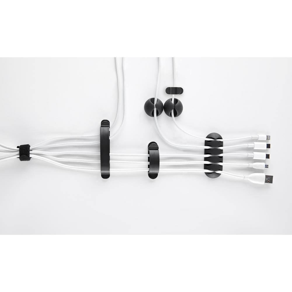 21-Piece Cable Management Kit for Desks and Offices