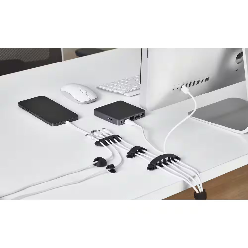 21-Piece Cable Management Kit for Desks and Offices